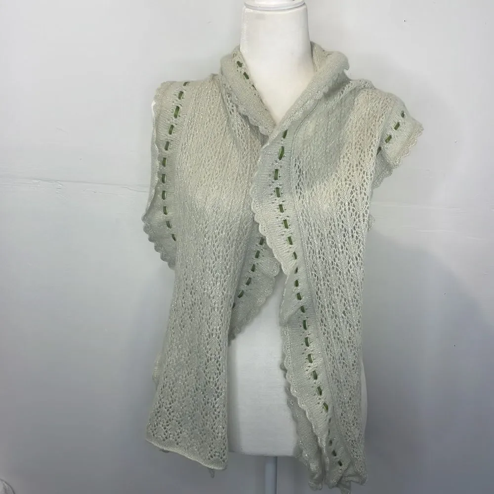Anne Klein scarf Angora blend light green